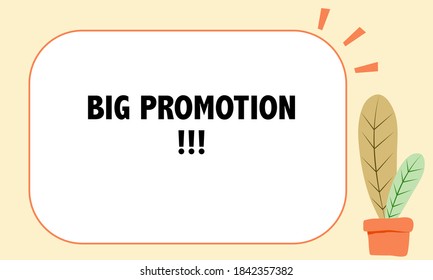 Square frame background with tree decoration in minimal style green and brown color vector illustration