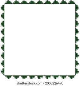 Square Frame Background Triagle Zigzag Green Aging