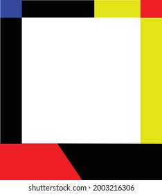 Square Frame Background Yellow Red Black