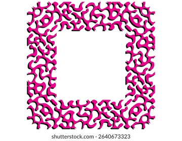 Square frame. Black and purple vector pattern on a white background. animal skin, reptile, fish. Vector background with spots for covers, posters. packaging, advertising. Camouflage. Predator. Place f