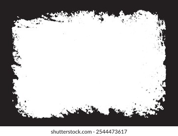 un marco cuadrado con un fondo blanco y negro, borde blanco y negro, un diseño de Vector de marco de rectángulo grunge blanco y negro, un diseño de marco cuadrado grunge vintage con pintura blanca y negra, 