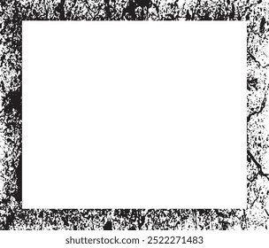 a square frame with a black and white texture, two blank white frames with grunge texture designs on them, vintage photo frame 