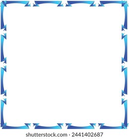 Square frame with blue birds on white background. Vector image.