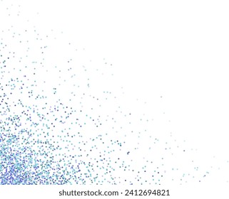 square frame of blue sparkles shining snow glitter