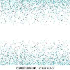 square frame of blue sparkles shining snow glitter