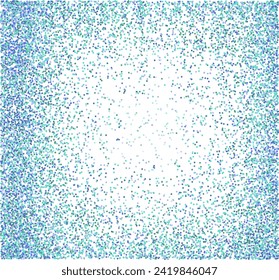 square frame of blue sparkles shining snow glitter