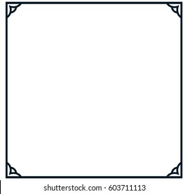 Square frame border banner vector vintage