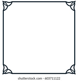 Square frame border banner vector vintage