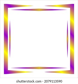 square frame border with gold and purple color