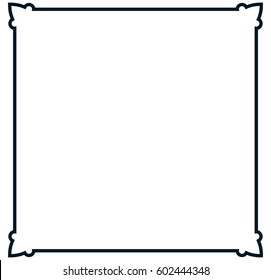 Square frame border vector vintage banner