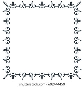 Square frame border vector vintage banner