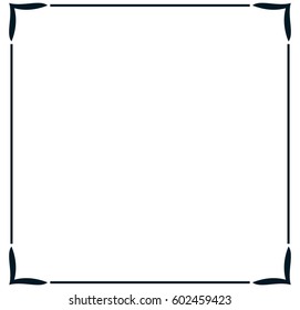 Square frame border vector vintage banner