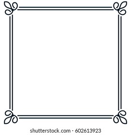 Square frame border vector vintage banner