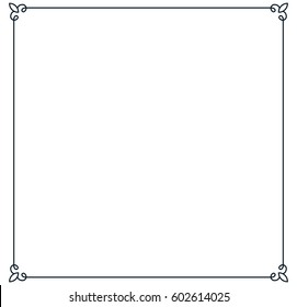 Square frame border vector vintage banner