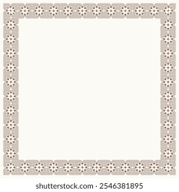 Borda de quadro quadrada. Estilo vintage, escultura única com tom de terra luxuoso.