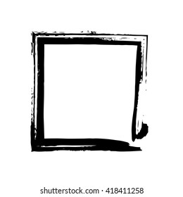 Square frame brush vector grunge paint watercolour ink