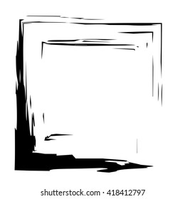 Square frame brush vector grunge paint watercolour ink