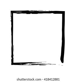 Square frame brush vector grunge paint watercolour ink