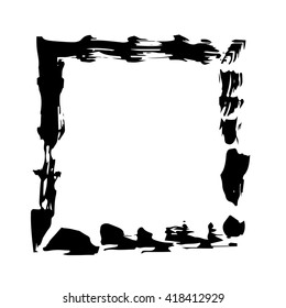 Square frame brush vector grunge paint watercolour ink