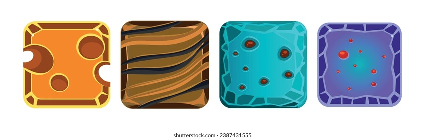 Square Frame or Button Icon for App Design Vector Set