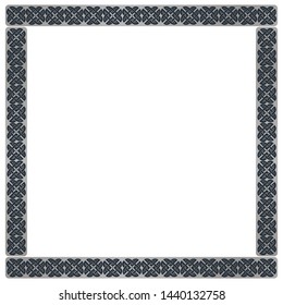 Square frame with celtic elements. Vector illustration isolated on a white background.