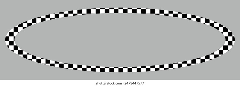 Square frame with checkered print. Rectangular vignette with checkerboard, rally flag or chess game pattern isolated background. Rectangle frame with check print borders.