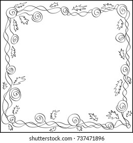 Square frame of climbing roses, coloring