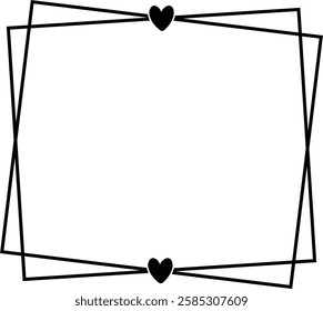 Square frame clip art design on plain white transparent isolated background for card, shirt, hoodie, sweatshirt, apparel, tag, mug, icon, poster or badge