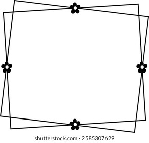 Square frame clip art design on plain white transparent isolated background for card, shirt, hoodie, sweatshirt, apparel, tag, mug, icon, poster or badge