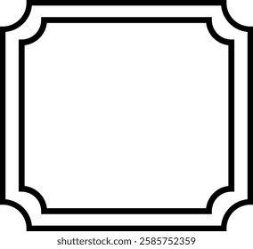 Square frame clip art design on plain white transparent isolated background for card, shirt, hoodie, sweatshirt, apparel, tag, mug, icon, poster or badge