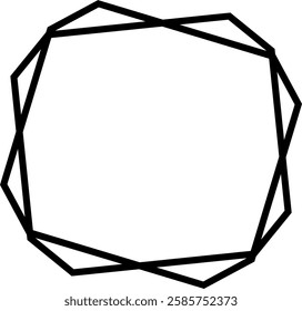 Square frame clip art design on plain white transparent isolated background for card, shirt, hoodie, sweatshirt, apparel, tag, mug, icon, poster or badge