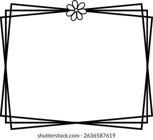 Square frame clip art design on plain white transparent isolated background for card, shirt, hoodie, sweatshirt, apparel, tag, mug, icon, poster or badge