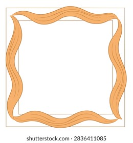 A square frame composed of flowing wavy orange lines creating a decorative border for design projects.