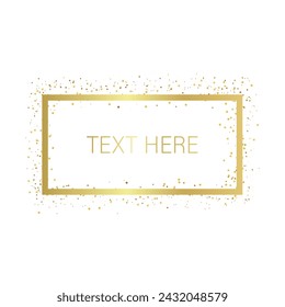 Square Frame With Confetti Background Vector Design.