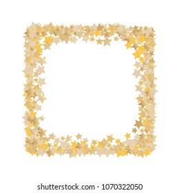 Square frame from confetti stars. Abstract vector illustration. Dynamic colored celebration background with confetti stars  for holiday decorations, paper packaging, textile , covers