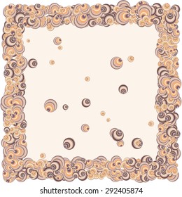 A square frame consisting of repetitive elements of different sizes and colors