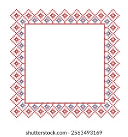 Square frame cross stitch pattern 