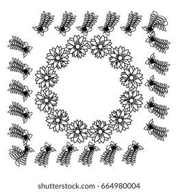 square frame deoration floral