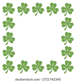 Diseño de marco cuadrado hecho de hojas de trébol verde para el día de San Patricio