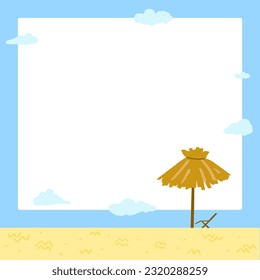 Square frame design of summer scenery.