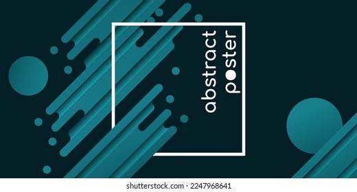 Square frame and diagonal rounded geometric elements on abstract gradient background for UI, website design, modern presentation, poster, flyer, advertisement, cover