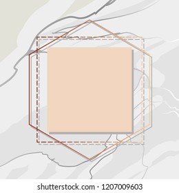 square frame elegant label marble template