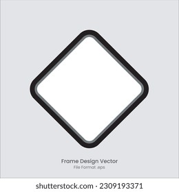 Square frame empty design vector file format eps, black frame square design, frame mockup design, frame template square black and white editable for element design, rectangle with around effect