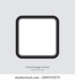 Square frame empty design vector file format eps, black frame square design, frame mockup design, frame template square black and white editable for element design, rectangle with around effect