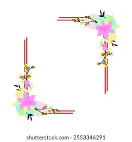 square frame of floral decoration