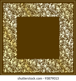 square frame from floral pattern in vintage style