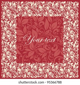 square frame from floral pattern in vintage style