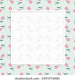Square frame with Floral pattern for your wedding design, floral greeting cards, posters.
