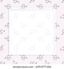 Square frame with Floral pattern for your wedding design, floral greeting cards, posters.