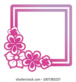 square frame flowers design 